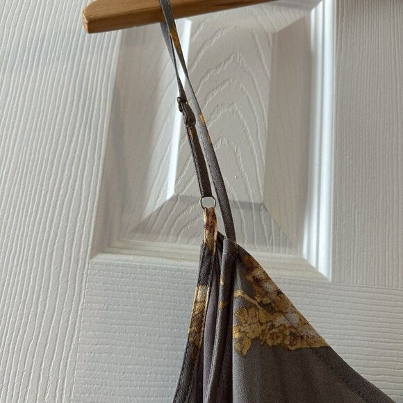 Lulus Feeling Freesia Gray Floral Print Maxi Dress Size Small READ missing butto - Picture 9 of 11